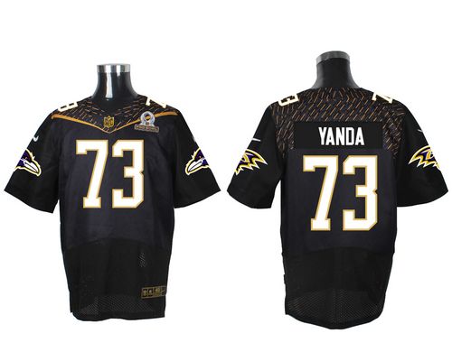 Nike Ravens #73 Marshal Yanda Black 2016 Pro Bowl Men's Stitched NFL Elite Jersey - Click Image to Close